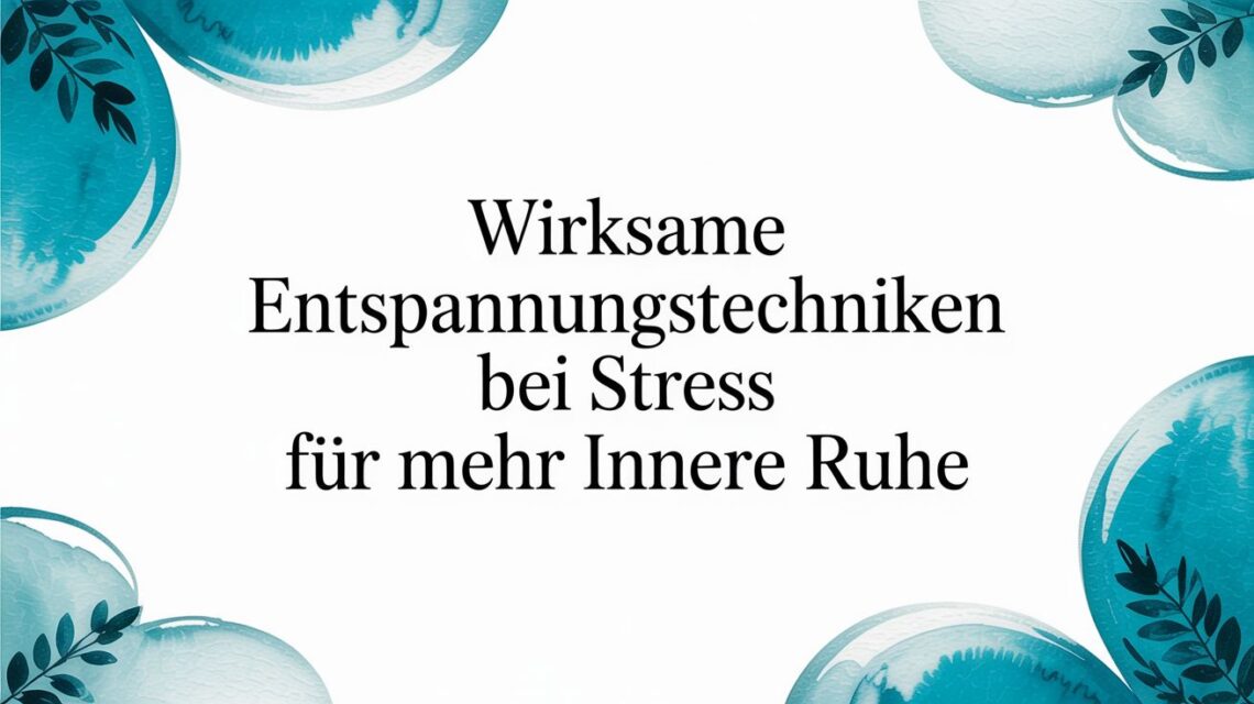 Wirksame entspannungstechniken bei stress für mehr innere ruhe - relaxation techniques for stress relaxation text